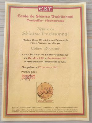 Diplome shiatsu tradionnel