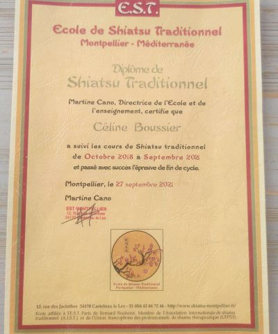 Diplome shiatsu tradionnel